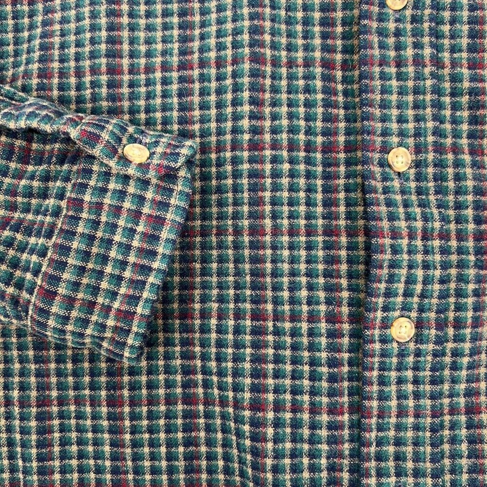 Pendleton Green Blue Wool Plaid Button-Up Shirt |… - image 5